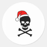 Christmas Skull Black Sticker