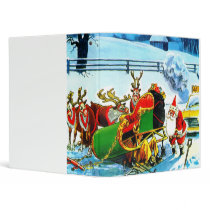 Christmas sleigh and reindeer binders