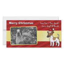 Christmas Smooth Fox Terrier Personalized Photo Card