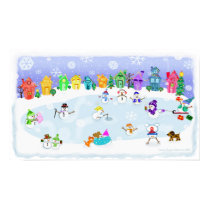Christmas Snow Day Art Poster Print