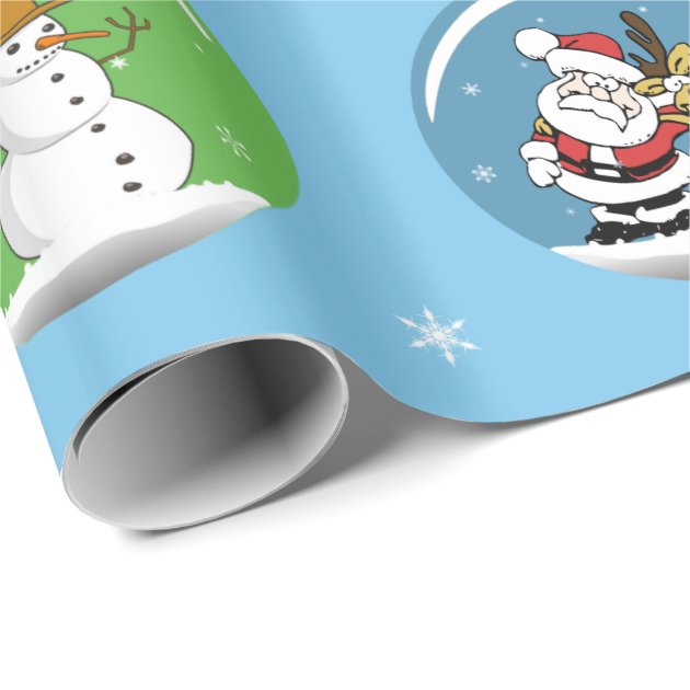 Christmas Snow Globe Custom Photo Template Wrapping Paper 3/4