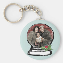 Christmas Snow Globe Photo Key Chain