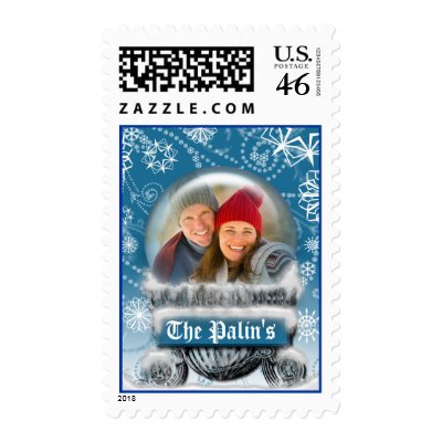 Christmas Snow Globe Template Postage by TDSwhite