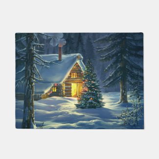Christmas Snow Landscape Doormat