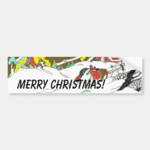Christmas Snow Scene Bumper Sticker