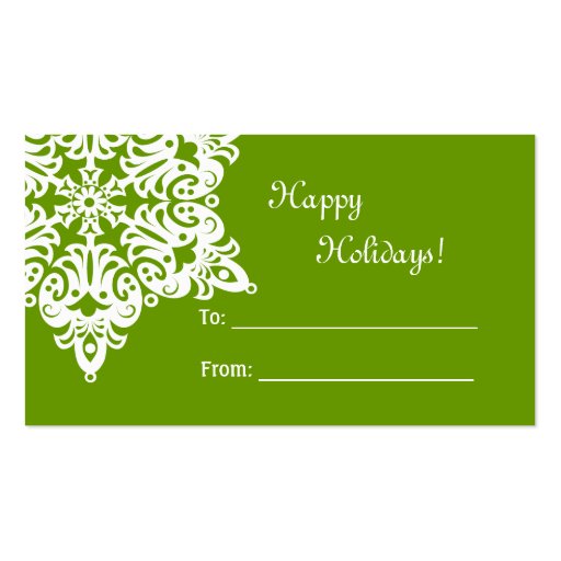Christmas Snowflake Gift Tag Business Card Templates