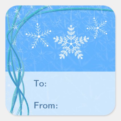 Christmas Snowflake Stars Gift Tags Sticker