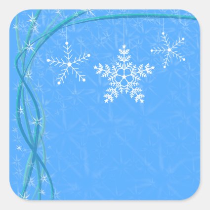 Christmas Snowflake Stars Square Sticker