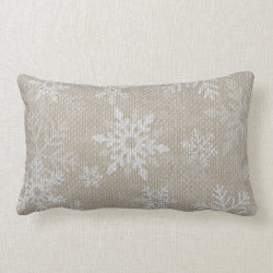 Christmas Snowflakes Burlap Pillow