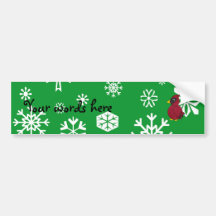 Christmas snowflakes cardinal bumper stickers
