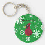 Christmas snowflakes cardinal keychains