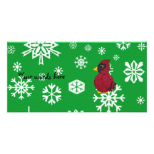 Christmas snowflakes cardinal photo cards