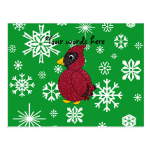 Christmas snowflakes cardinal post cards