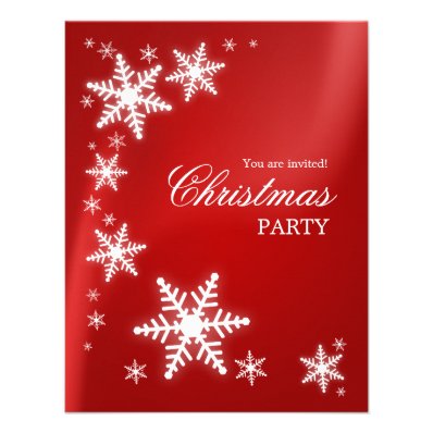 Christmas Snowflakes (Red) Party invitation
