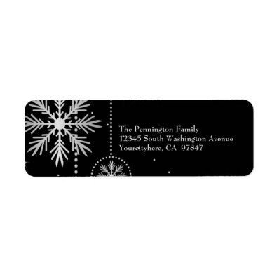 Christmas snowflakes return address labels