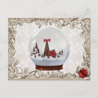 Christmas Snowglobe Postcard postcard