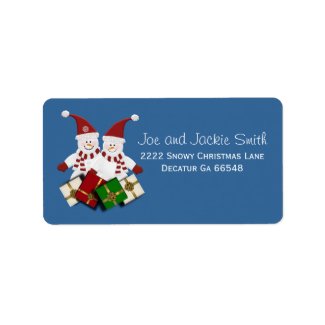 Christmas Snowman Address Labels