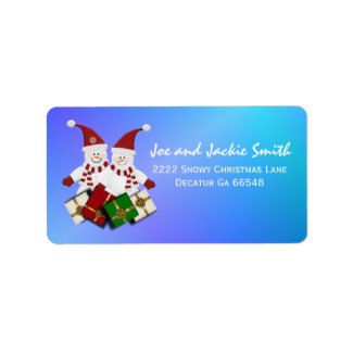Christmas Snowman Address Labels