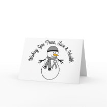 Christmas Snowman Brain Cancer Ribbon Card