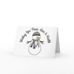 Christmas Snowman Brain Cancer Ribbon Card