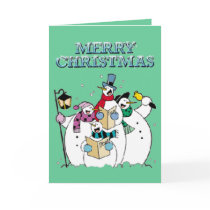 Christmas Snowman Carolers Greeting Card by MzLisaMichelle Christmas Snowman Carolers Greeting Card