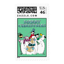 Christmas Snowman Carolers Postage
