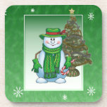 Christmas Snowman Cork Coaster