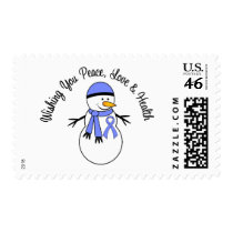 Christmas Snowman Esophageal Cancer Ribbon postage by cancerapparel Christmas Snowman Esophageal Cancer Ribbon postage