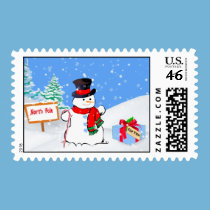 Christmas, Snowman, Gift, Snow Postage stamps