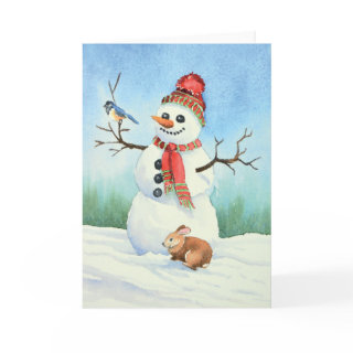 Christmas snowman greeting cards