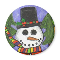 Christmas Snowman - Holiday Magic magnet