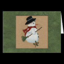 Christmas Snowman Large Print Christmas Card cards