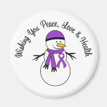 Christmas Snowman Leiomyosarcoma Ribbon magnets