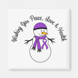 Christmas Snowman Leiomyosarcoma Ribbon magnets