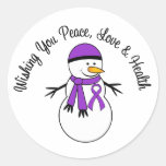 Christmas Snowman Leiomyosarcoma Ribbon stickers