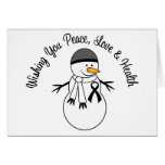 Christmas Snowman Melanoma Ribbon Cards