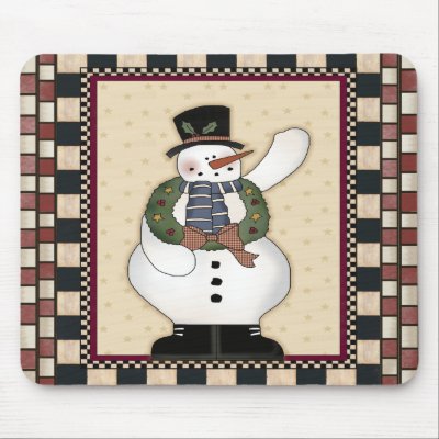 Christmas Snowman Mousepad by christmas_tshirts