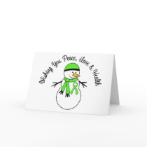 Christmas Snowman Non-Hodgkins Lymphoma Ribbon Card