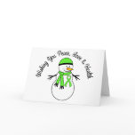Christmas Snowman Non-Hodgkins Lymphoma Ribbon Card