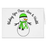 Christmas Snowman Non-Hodgkins Lymphoma Ribbon cards