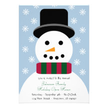 Christmas Snowman Open House Invitation