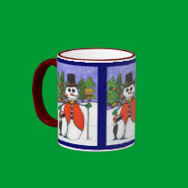 Christmas Snowman & Penguin - Holiday mug mugs