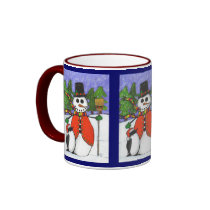 Christmas Snowman & Penguin - Holiday mug