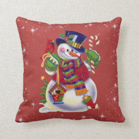 Christmas Snowman Pillow