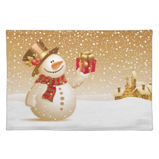 Christmas Snowman Placemate Cloth Placemat