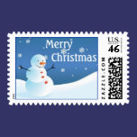 Christmas Snowman postage stamp