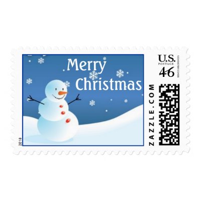 Christmas Snowman postage stamp
