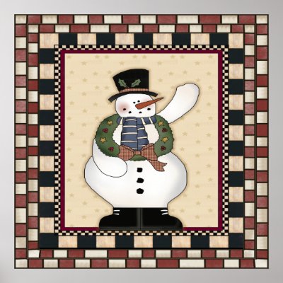 Christmas Snowman Poster posters
