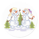 Christmas snowman sticker sticker