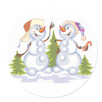 Christmas snowman sticker